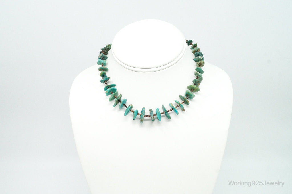 Vintage Native American Turquoise Porcupine Quill Sterling Silver Necklace | Jewelry > Necklaces > Pendants | Wiccan Center