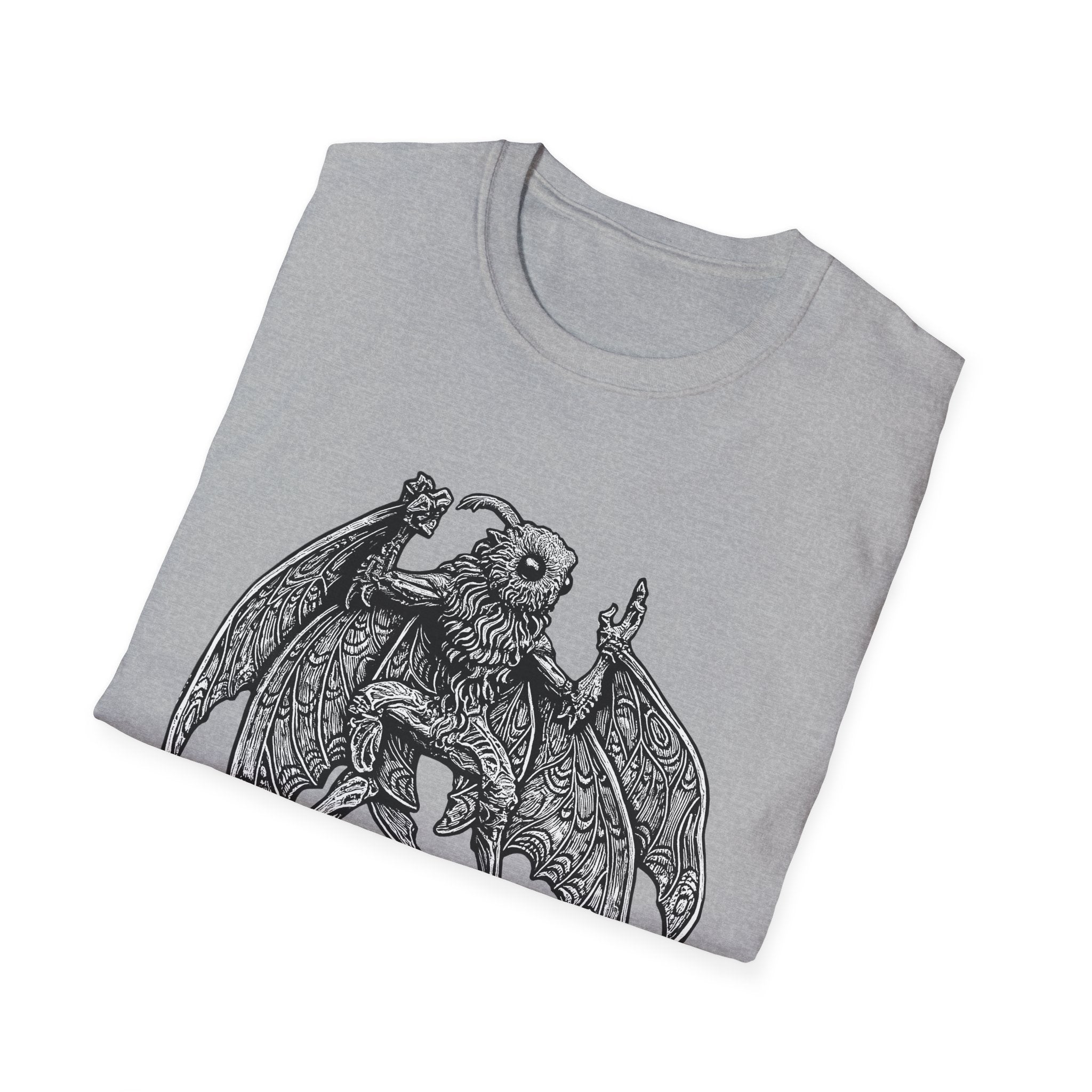 Mothman Shirt | Gothic Cryptid T-Shirt by Dellamorte | Appalachian Folklore Tee | Paranormal Creature Dark Halloween Art Apparel