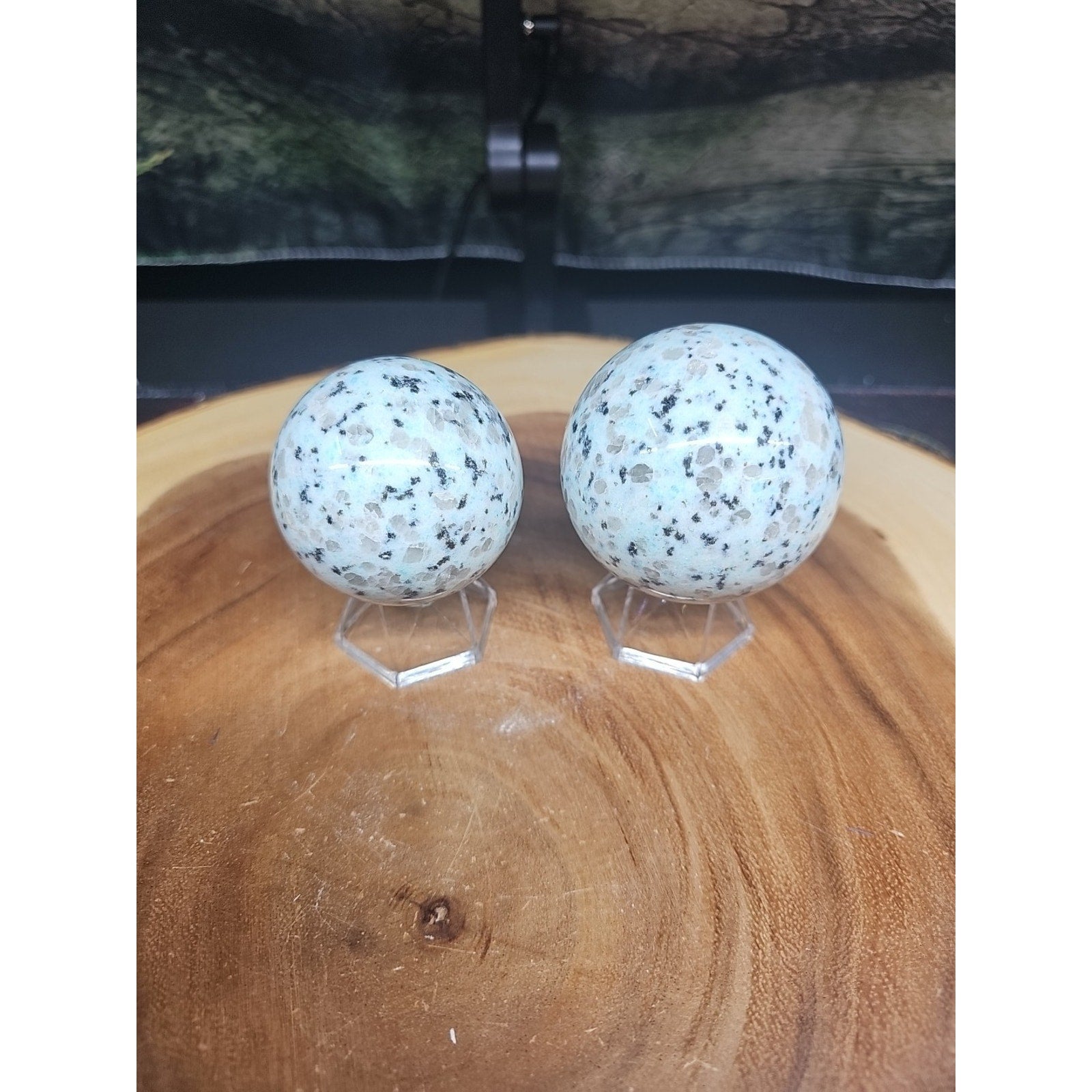 2Pcs A Set Of Natural Quartz Crystal Jasper Sphere Ball Polished 50-60mm &stand | Crystal Spheres & Eggs | Wiccan Center