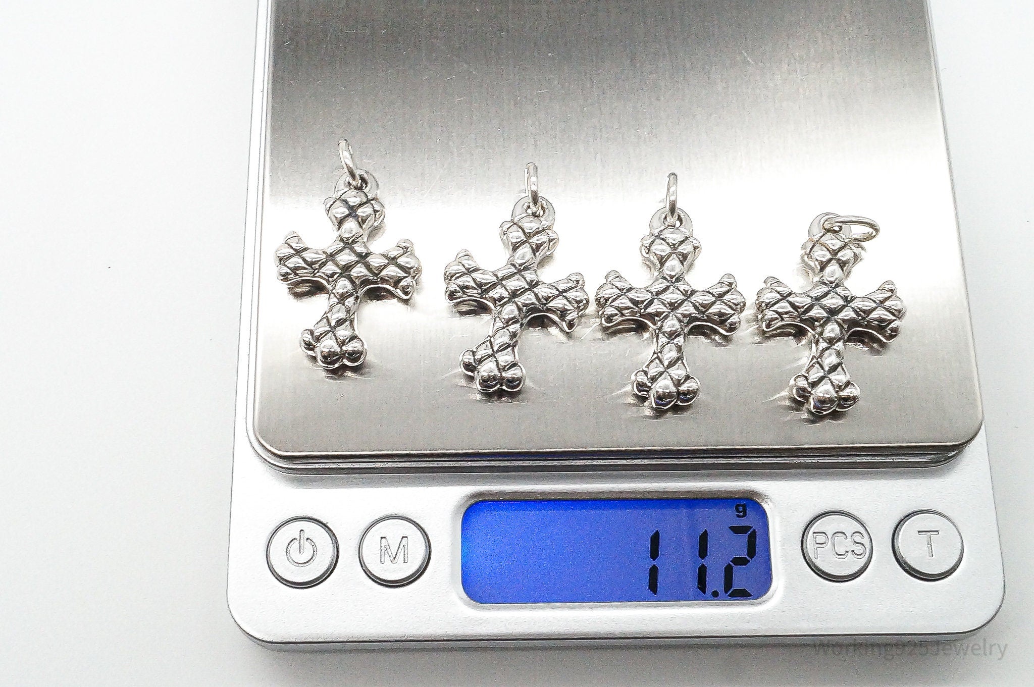 Vintage Puffy Hollow Cross Sterling Silver Pendants | Jewelry > Necklaces > Pendants | Wiccan Center