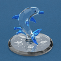 Glass Splashing Dolphin Figurine