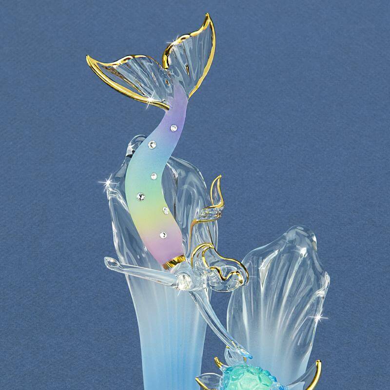 Glass Mermaid & Turtle Figurine | Mermaids | Wiccan Center