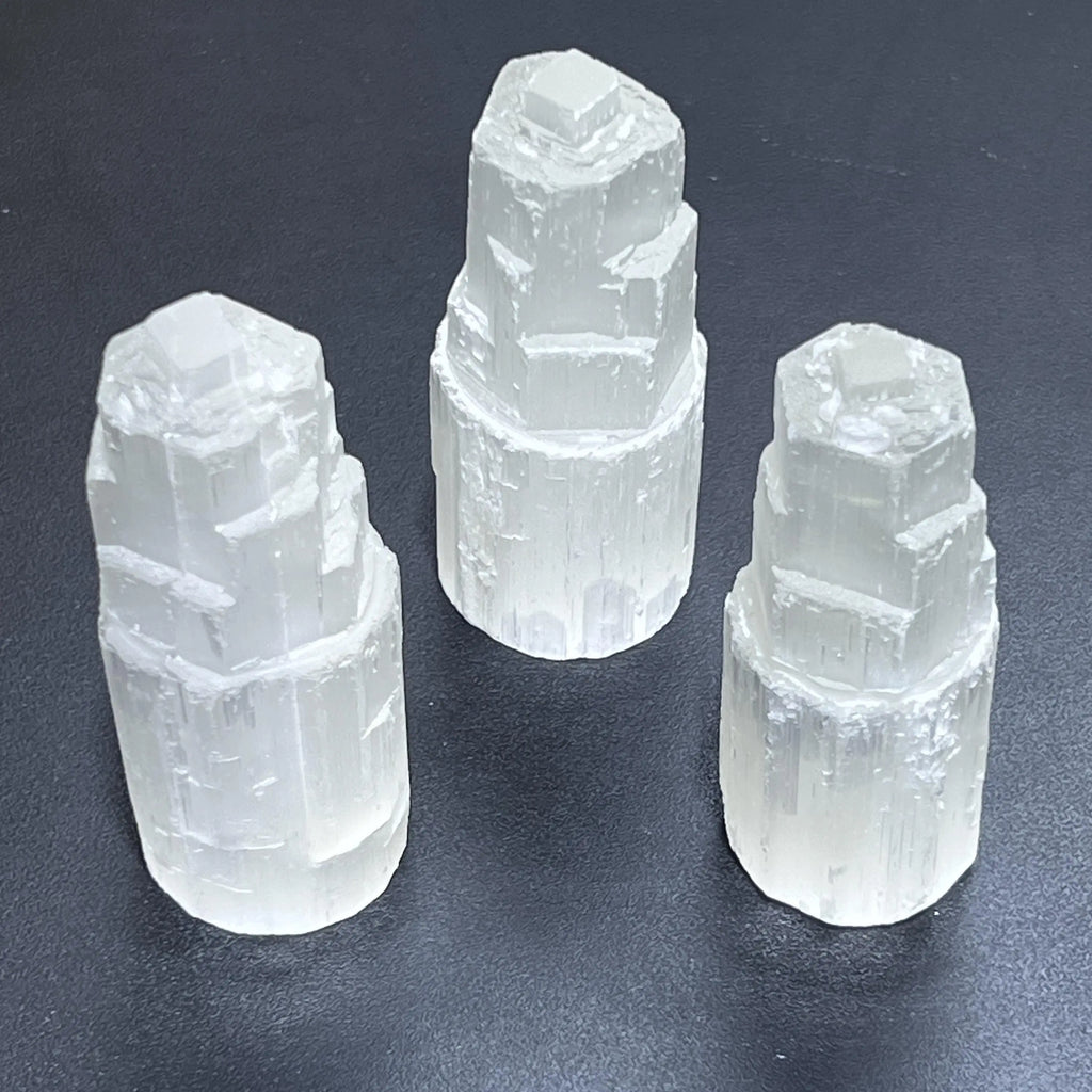 Selenite Satin Spar Crystal Standing Tower Carving (4 Inches) | Home & Living > Home Decor > Home Accents > Rocks & Geodes | Wiccan Center