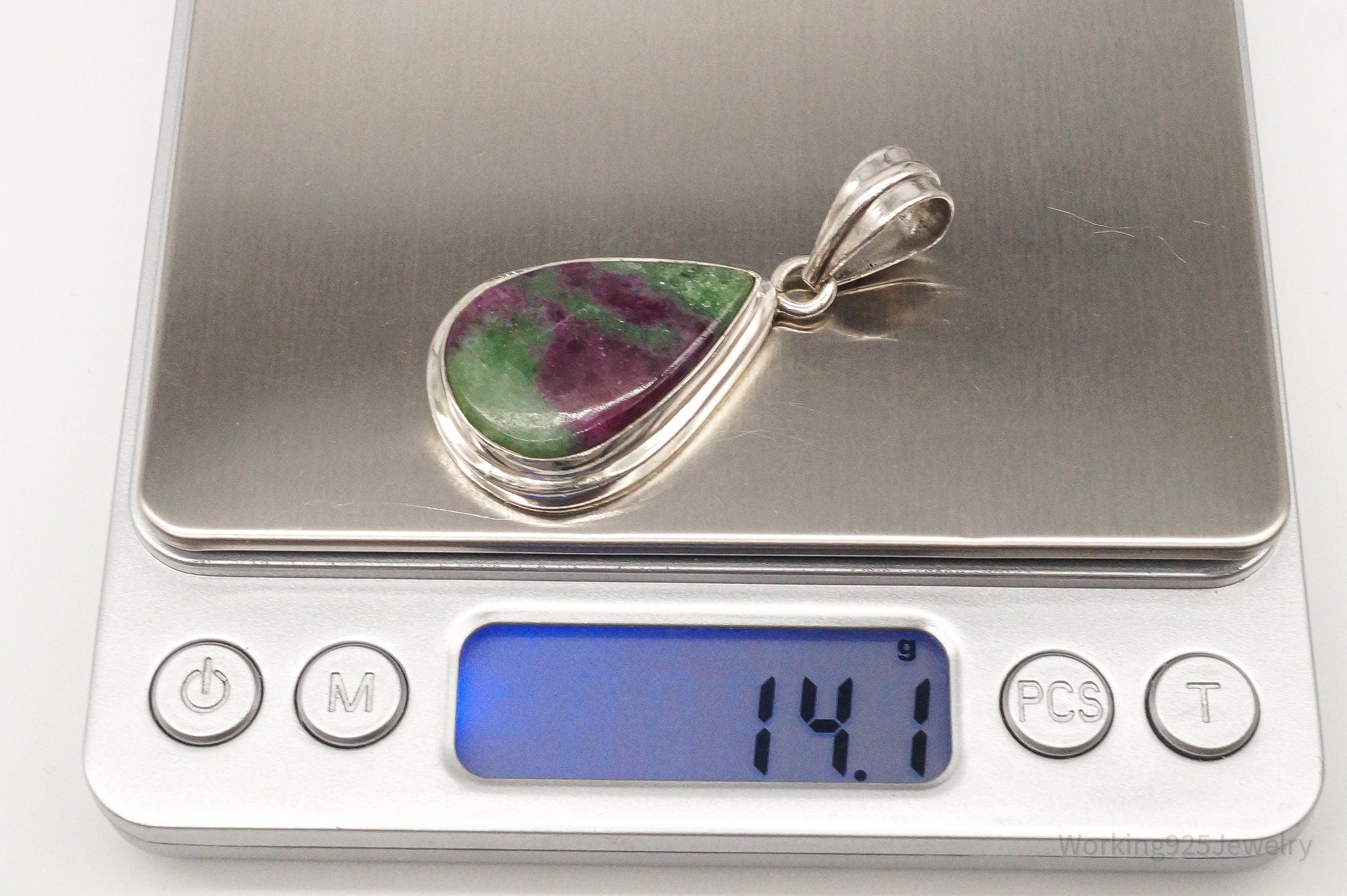 Vintage Large Anyolite Ruby-Zoisite Sterling Silver Pendant | Jewelry > Necklaces > Pendants | Wiccan Center