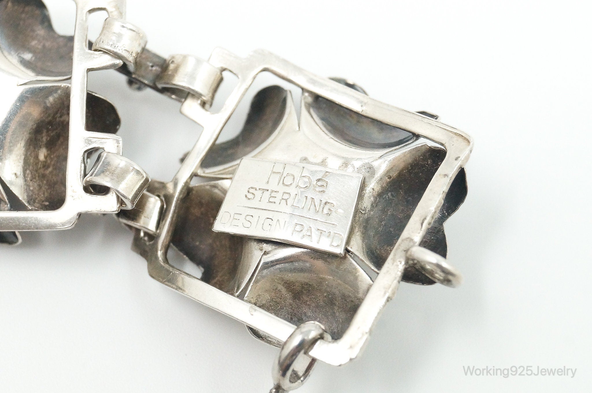 RARE 1940s Designer HOBE Flower Panels Sterling Silver Bracelet | Jewelry > Bracelets | Wiccan Center