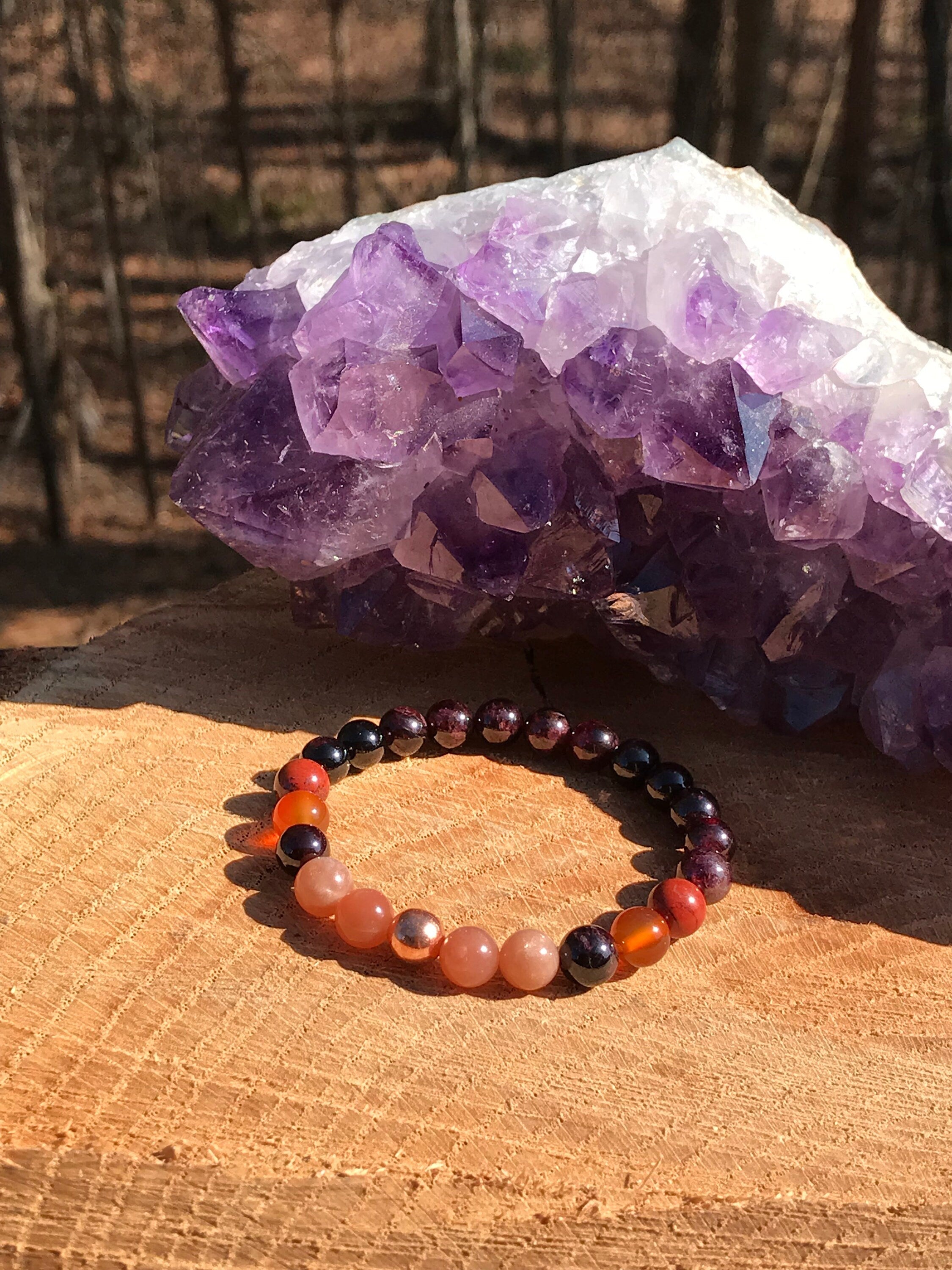 Energy & Vitality Bracelet | Chakra Healing Crystals | Grounding | Protection | Divine Love | Balance | Stamina | Motivation | Empowerment | | Wiccan Center