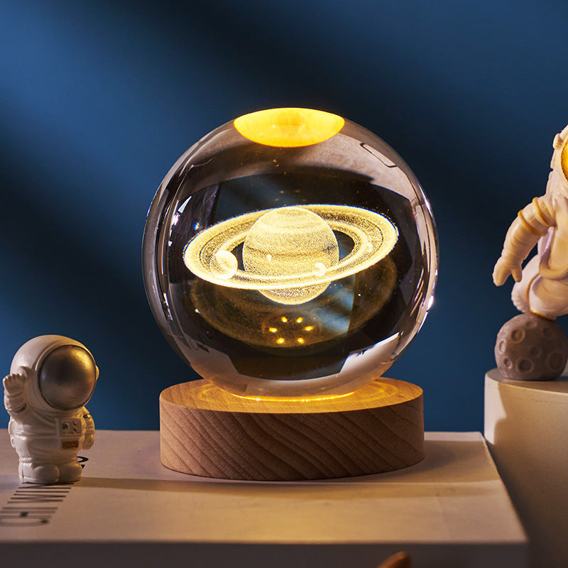 Luminous Starry Sky And Planets Moon Moon Crystal Ball Small Night Lamp Projection Ambience Light Creative Gift New Strange Gift | 0 | Wiccan Center