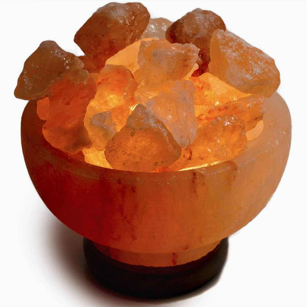 Fire Bowl w/ Chunks Salt Lamp - 7" avg. -Cord, Bulb, Dimmer | | Wiccan Center