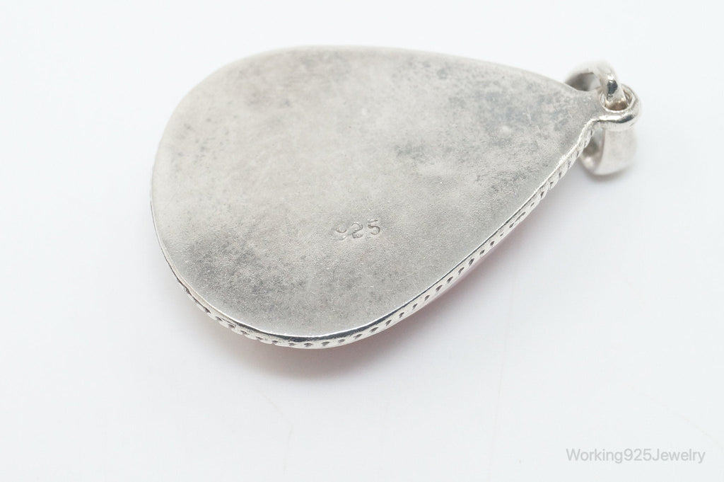 Vintage Large Pink Agate Sterling Silver Southwestern Necklace Pendant | Jewelry > Necklaces > Pendants | Wiccan Center