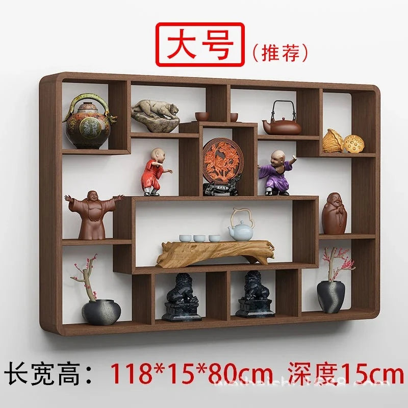 Solid Wood Duobao Bogu Display Shelf | Modern Chinese Curio Etagere | Shelving | Wiccan Center