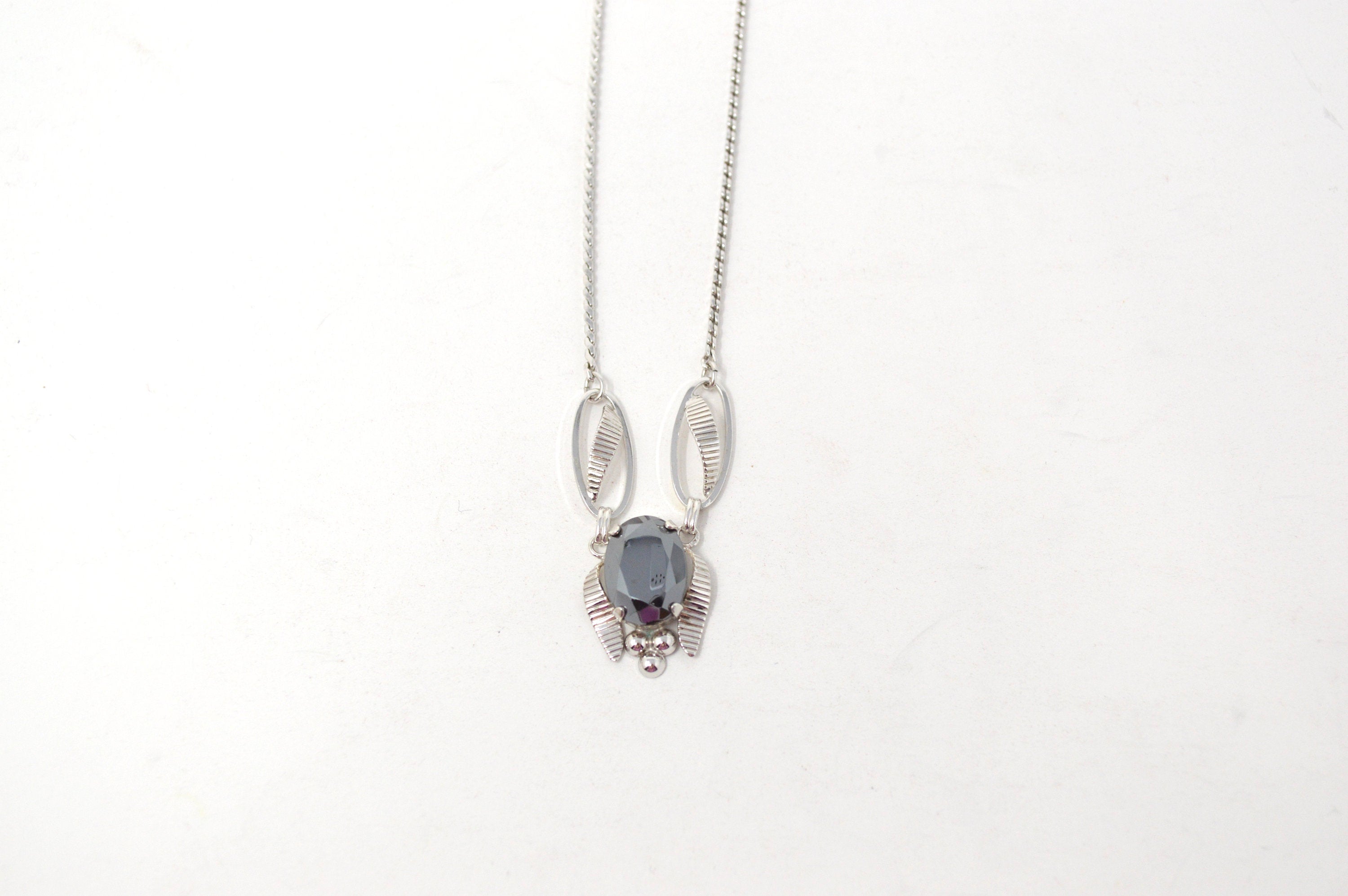 Vintage Designer Van Dell Hematite Sterling Silver Necklace - 16 Inch | Jewelry > Necklaces | Wiccan Center