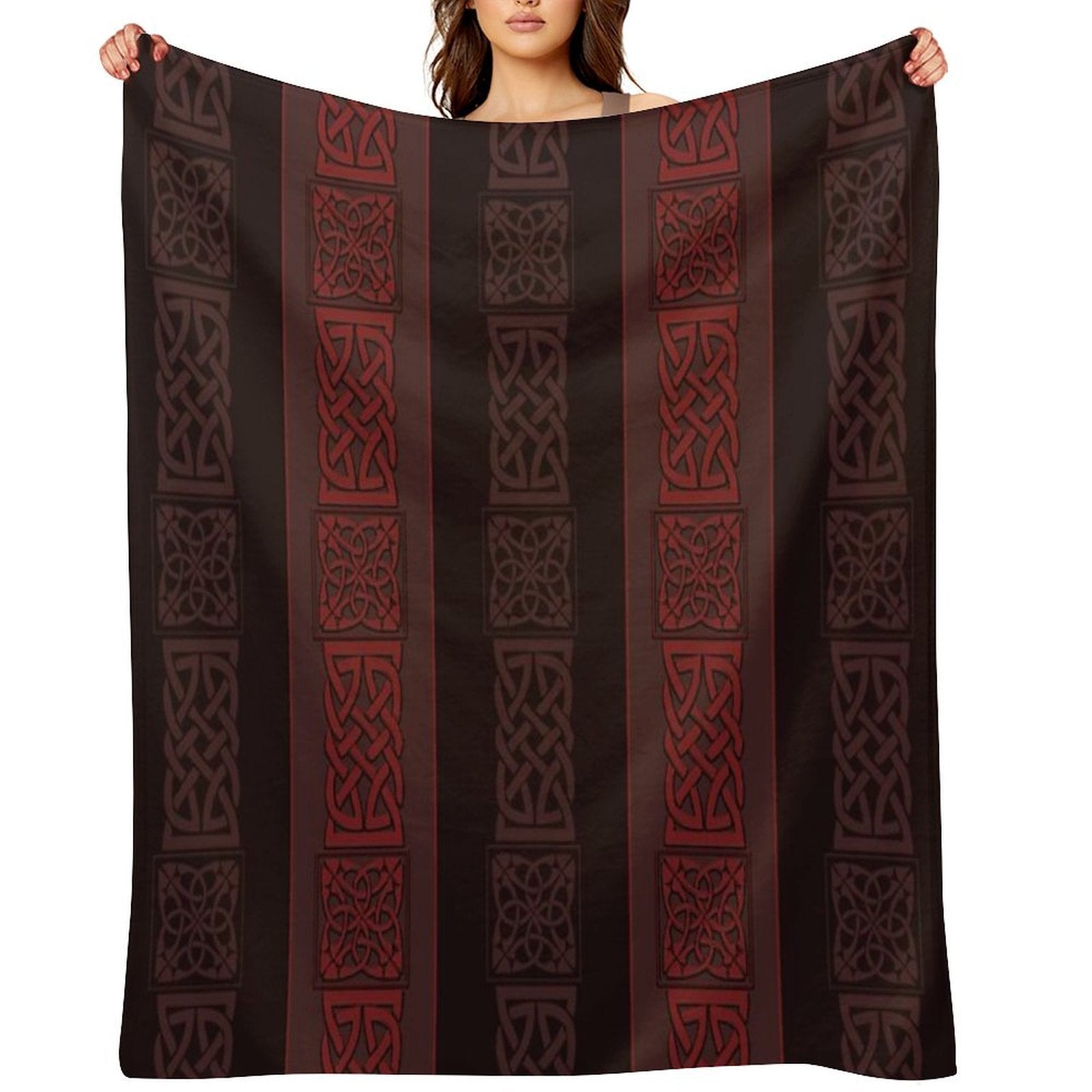 Viking Dark Red Wrinkle-free Throw Blanket