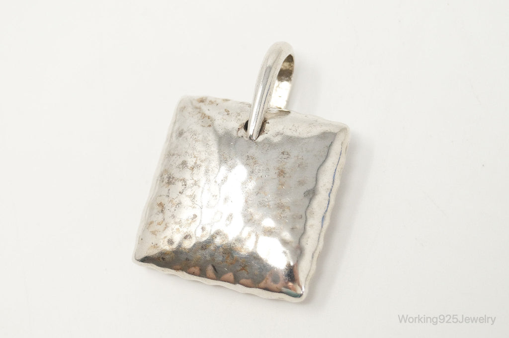 Vintage Silpada Hammered Square Pillow Sterling Silver Necklace Pendant | Jewelry > Necklaces > Pendants | Wiccan Center