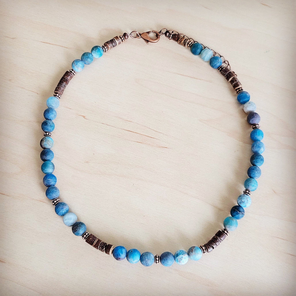 Genuine Frosted American Turquoise Boho Collar Necklace 263q | Necklace | Wiccan Center