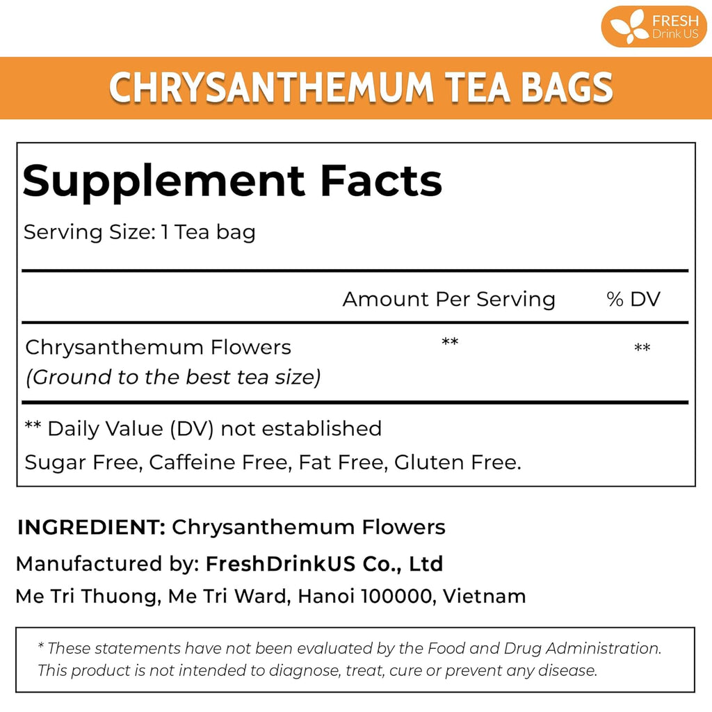 Premium 75 Chrysanthemum Flower Tea Bags | Tea | Wiccan Center