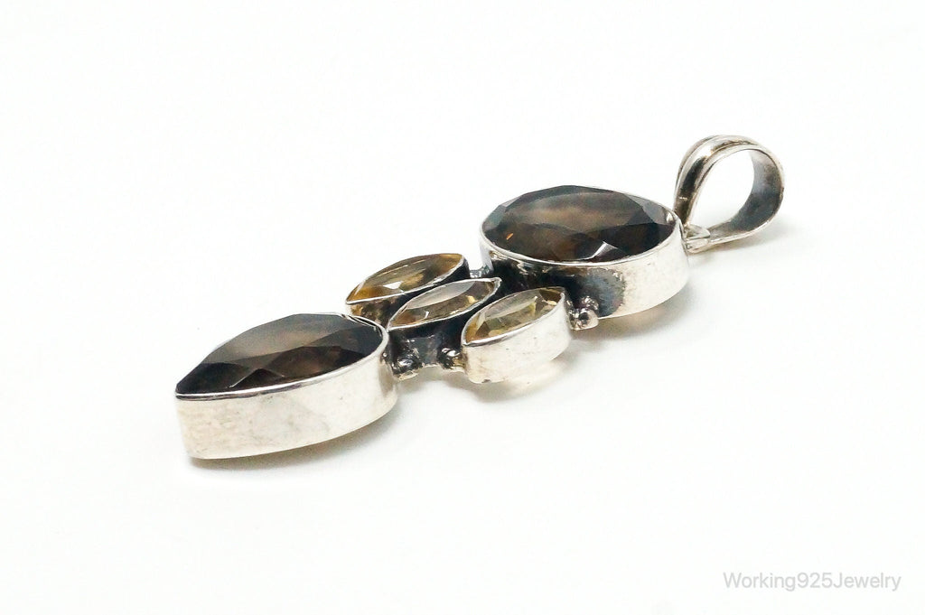Vintage Large Smoky Topaz Citrine Sterling Silver Pendant | Jewelry > Necklaces > Pendants | Wiccan Center