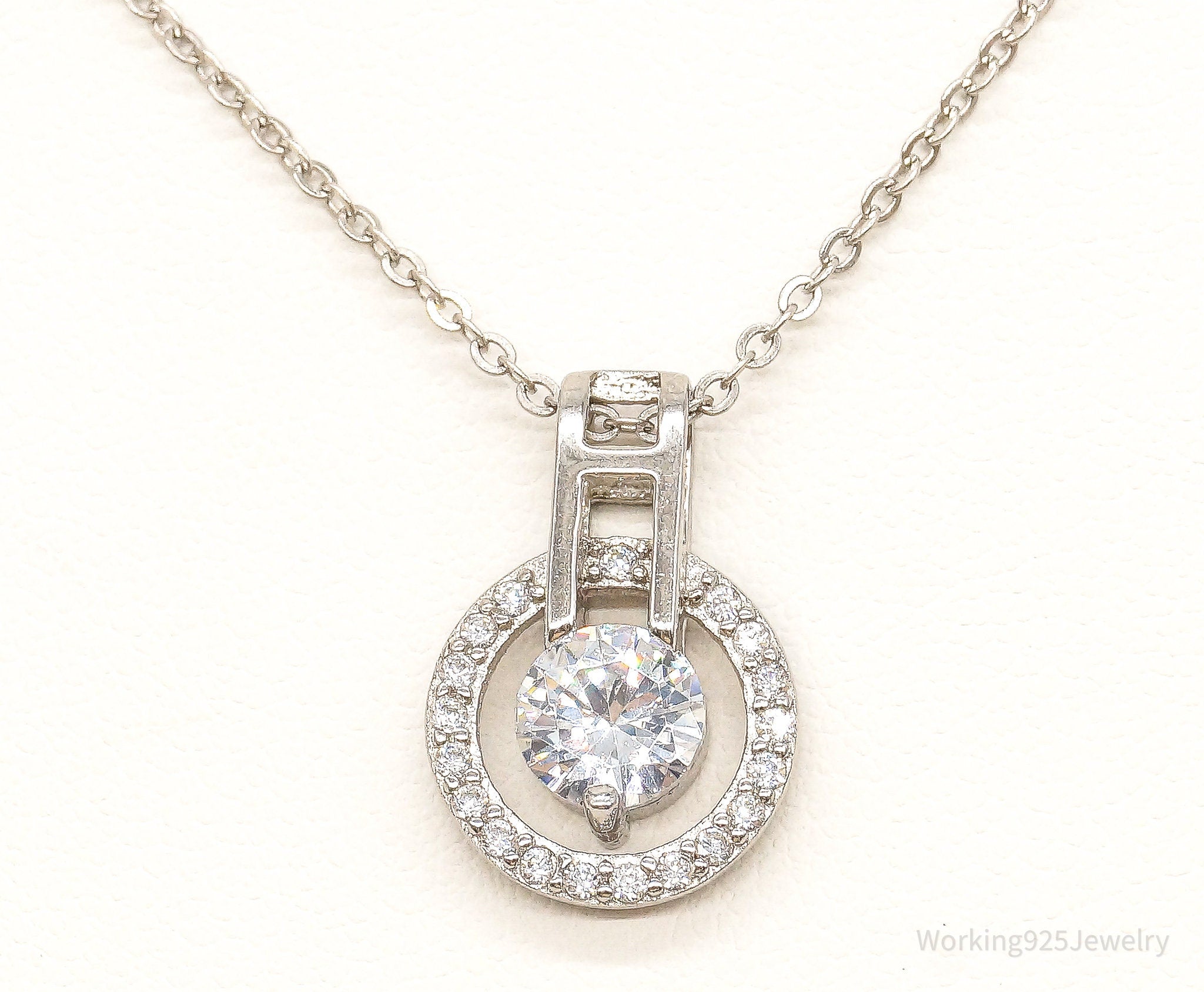 Designer Ryze Cubic Zirconia Sterling Silver Necklace | Jewelry > Necklaces > Pendants | Wiccan Center
