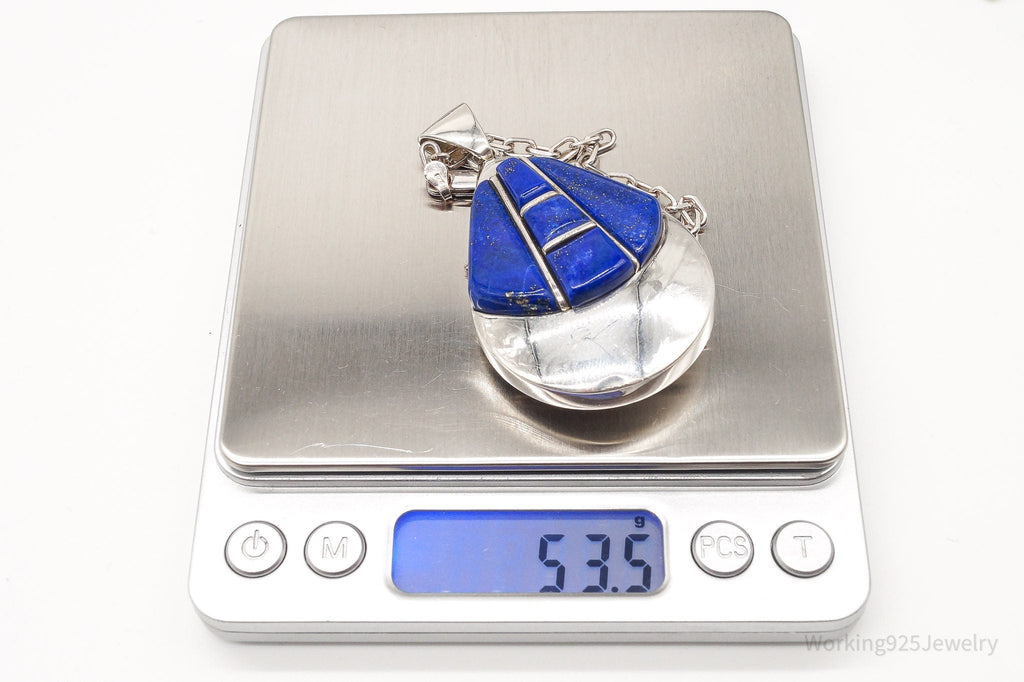 Vintage Artisan SJI Lazuli Lazuli Inlay Sterling Silver Necklace | Jewelry > Necklaces > Pendants | Wiccan Center