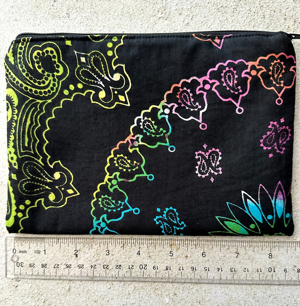 Witchy Rainbow Paisley Tarot Bag Zipper Pouch With Custom Color Lining