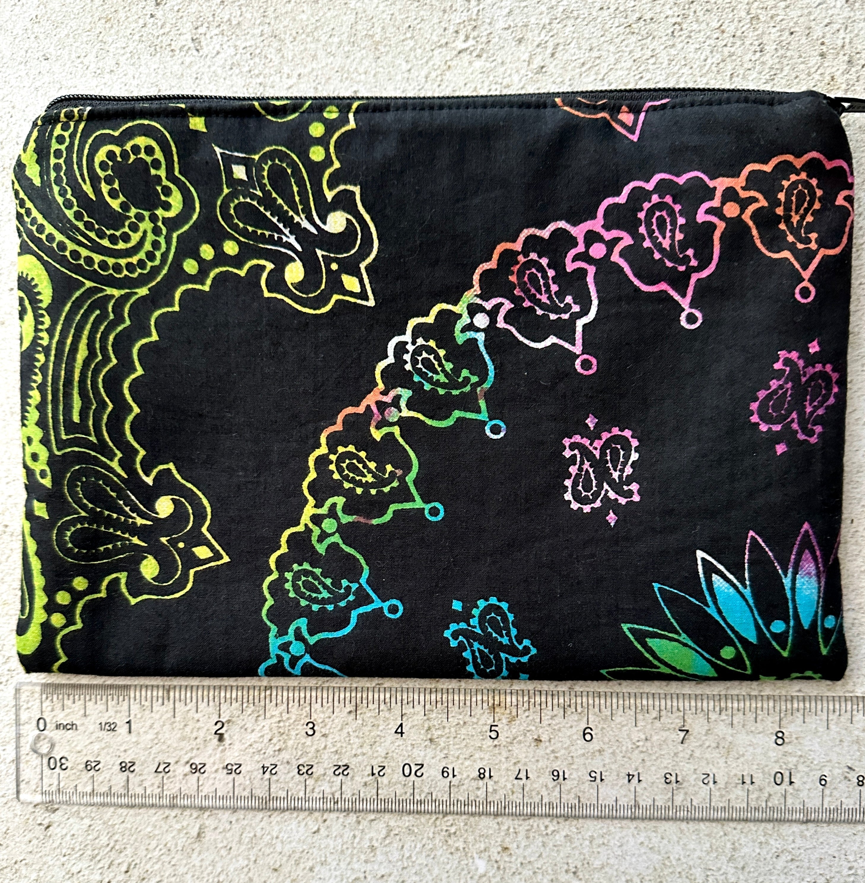Witchy Rainbow Paisley Tarot Bag Zipper Pouch With Custom Color Lining