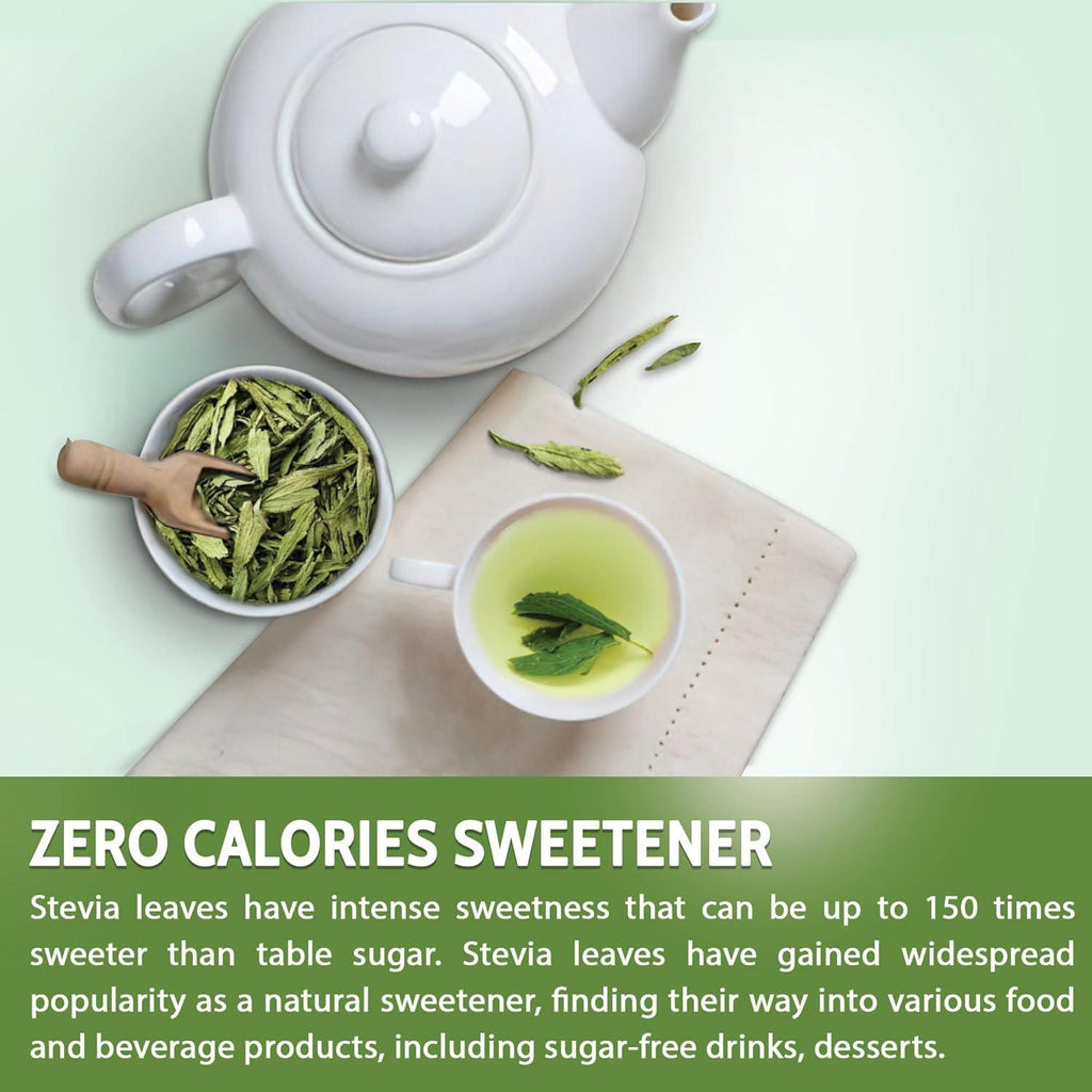 Stevia Leaf, Whole Dried Leaves, Tea Bags, Powder, 100% Natural and Pure from Stevia Leaves. Sugar Substitute for Tea, Coffee. Loose Leaf Stevia Herbal Tea. Zero Calorie Sweetener. No Sugar, No Caffeine, No Gluten, Vegan. | Tea | Wiccan Center