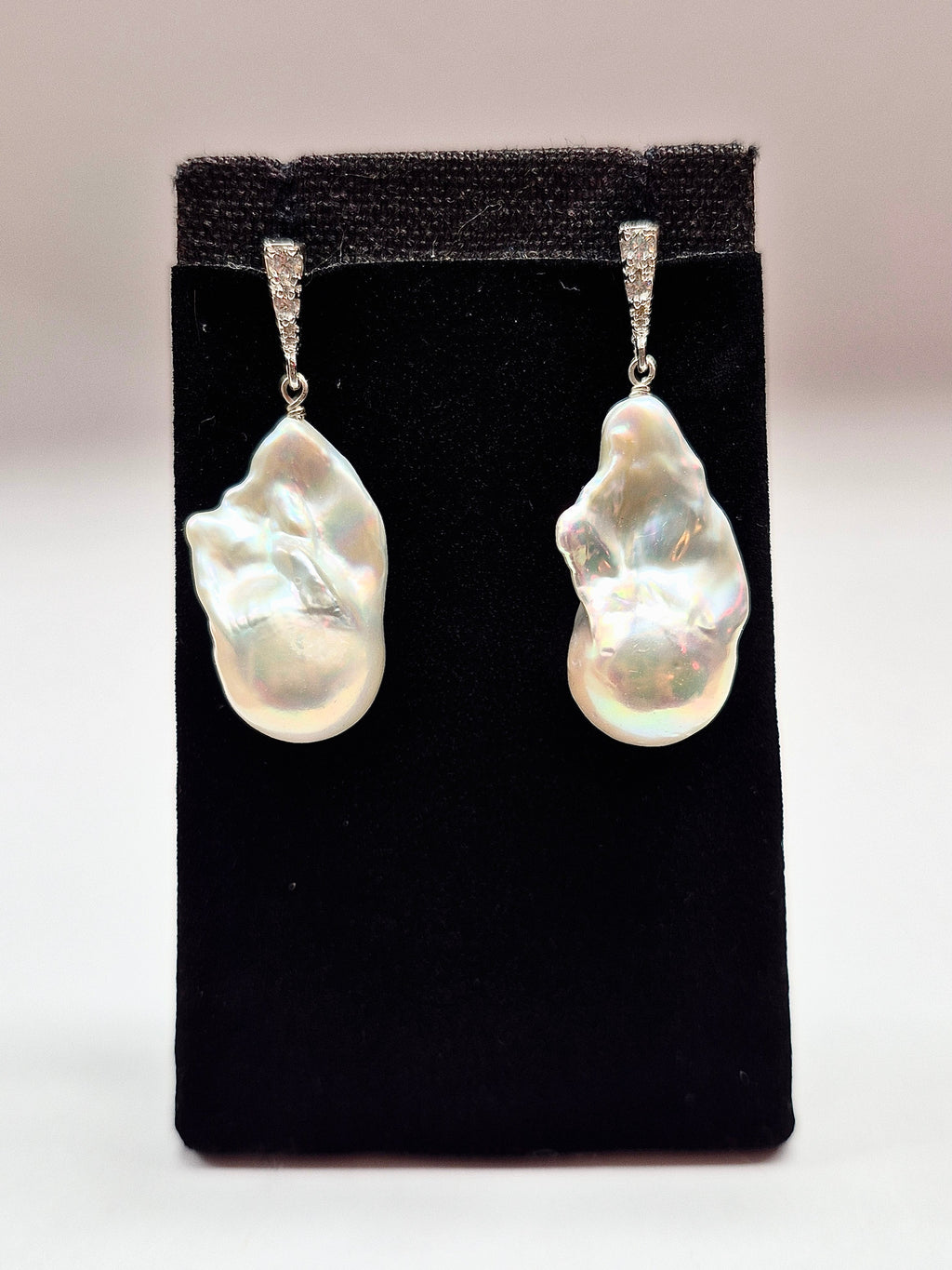 Baroque Pearl Rhinestone Encrusted Post earrings
