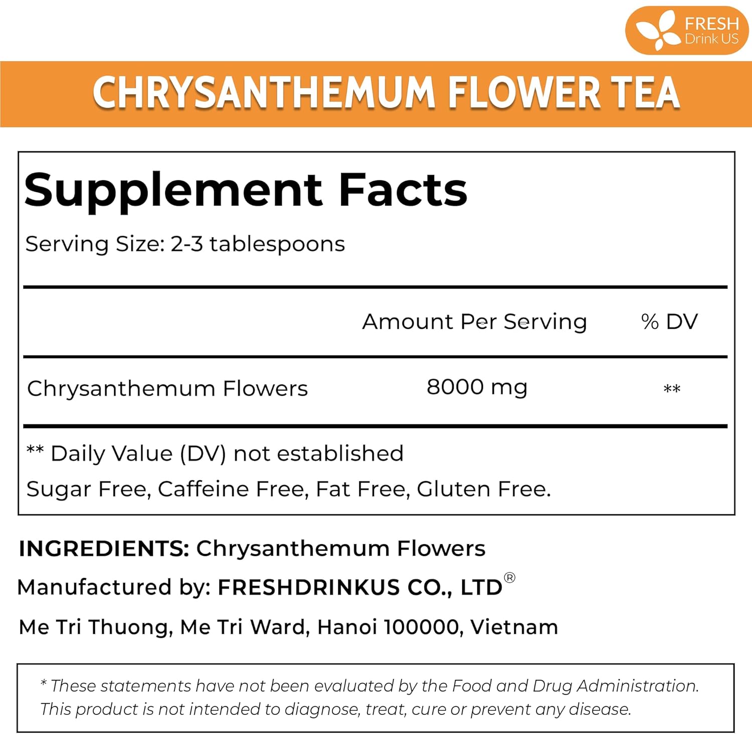Premium Chrysanthemum Flowers, Chrysanthemum Herbal Tea, No Additives, No Caffeine, Vegan | Tea | Wiccan Center