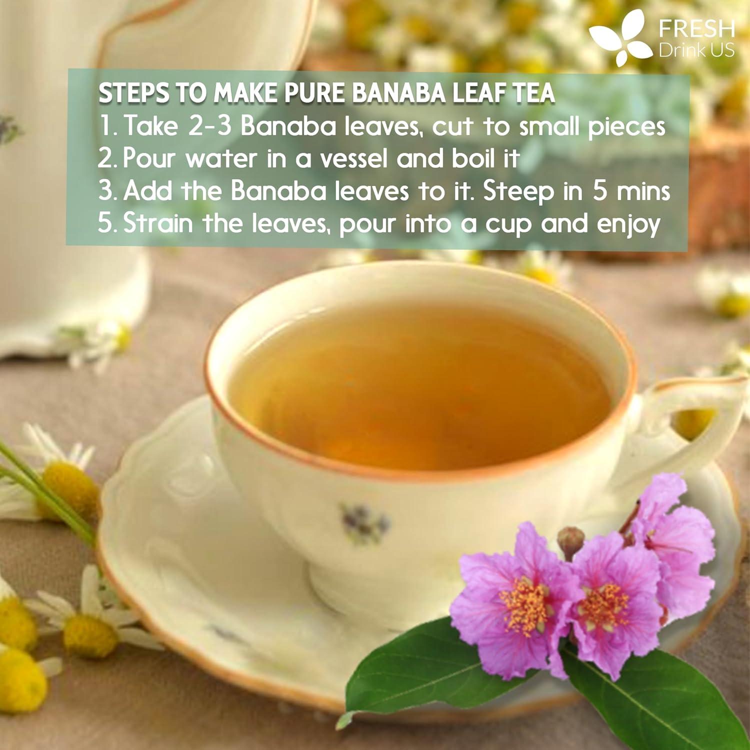 Natural Banaba Dried Leaves, Tea Bags, Powder, Whole Banaba Leaves, 100% Pure Dried Banaba Leaves, Banaba Leaf Tea, No Additives, No Caffeine, Vegan | Tea | Wiccan Center