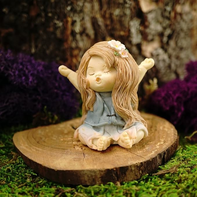 Top Collection Miniature Fairy Garden and Terrarium Statue, Little Fairy Yawning | Figurines | Wiccan Center