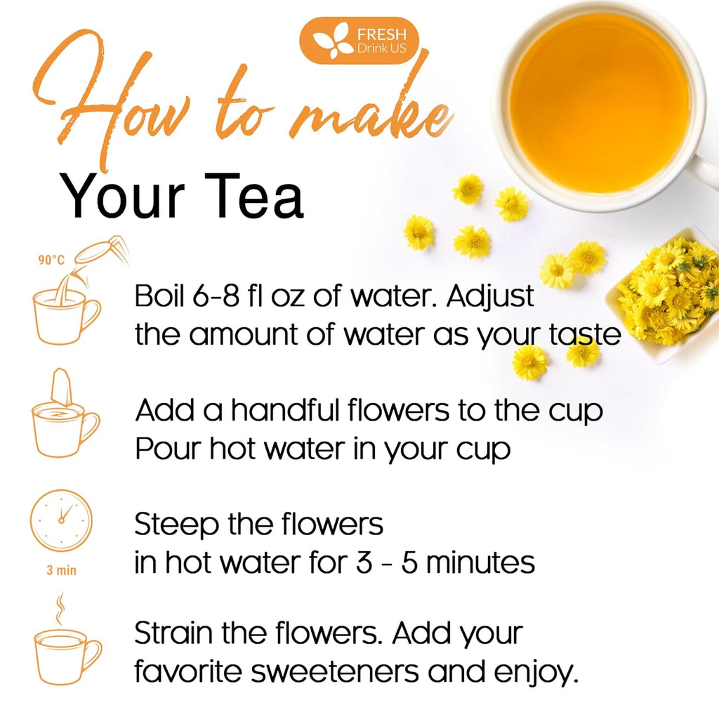 Premium Chrysanthemum Flowers, Chrysanthemum Herbal Tea, No Additives, No Caffeine, Vegan | Tea | Wiccan Center