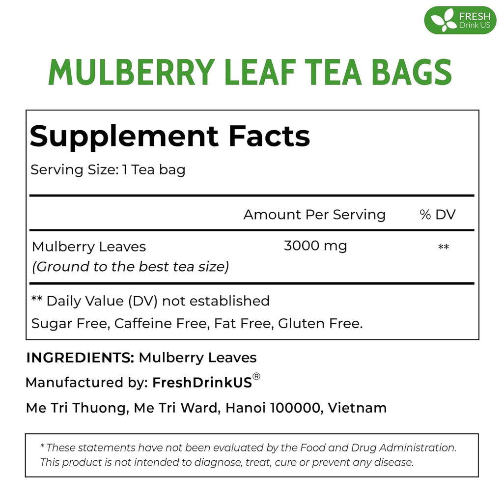 Premium Mulberry Leaf Tea Bags. No Sugar, No Caffeine, No Gluten, Vegan. | Tea | Wiccan Center