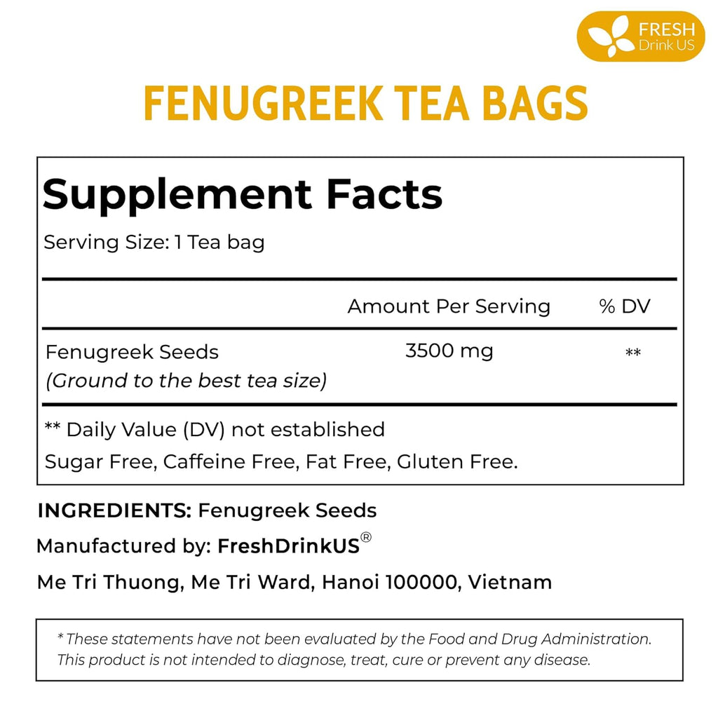 Premium Fenugreek Tea Bags. No Sugar, No Caffeine, No Gluten, Vegan. (30 Tea Bags) | Tea | Wiccan Center