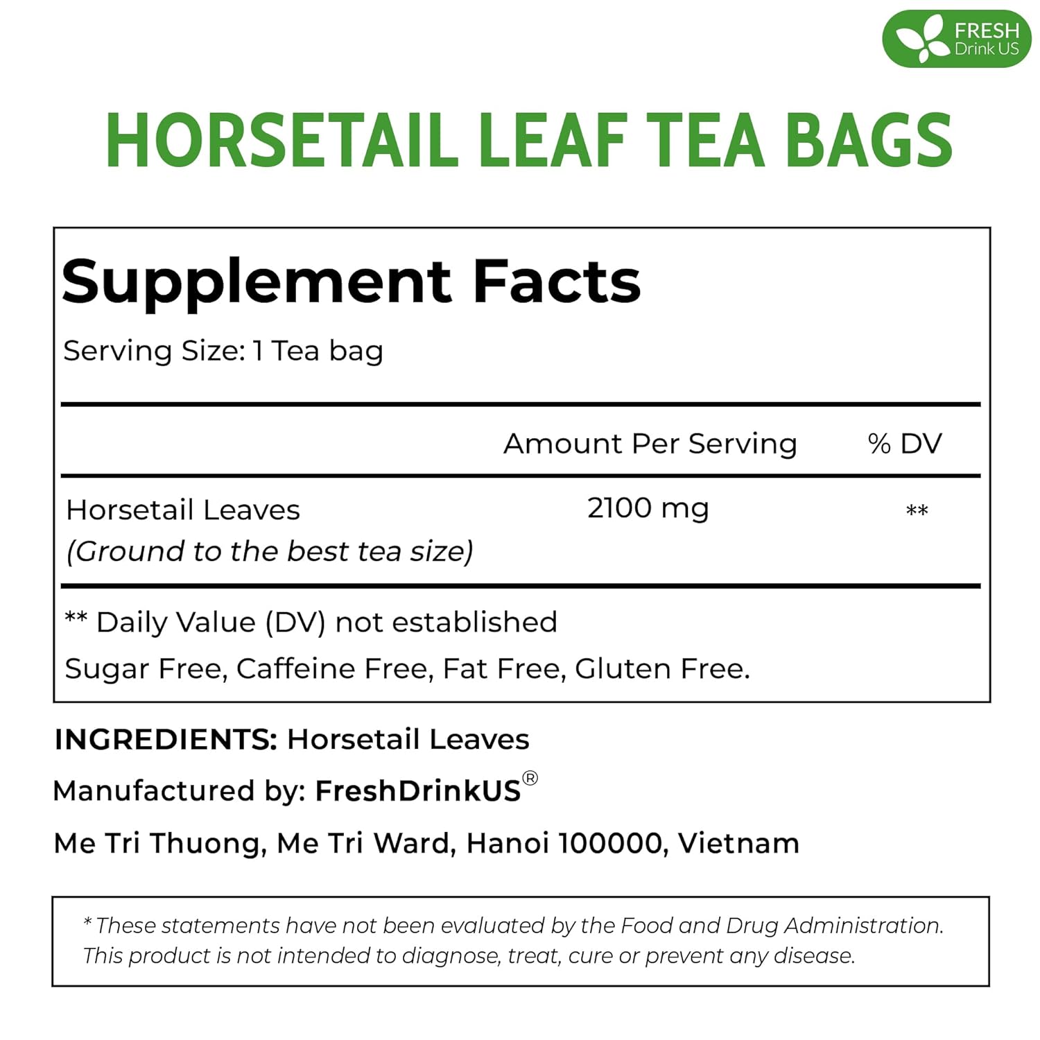 Premium Horsetail Leaf Tea Bags – Herbal Tea for Daily Wellness, Beauty Routine & Caffeine-Free Refreshment | Tea | Wiccan Center