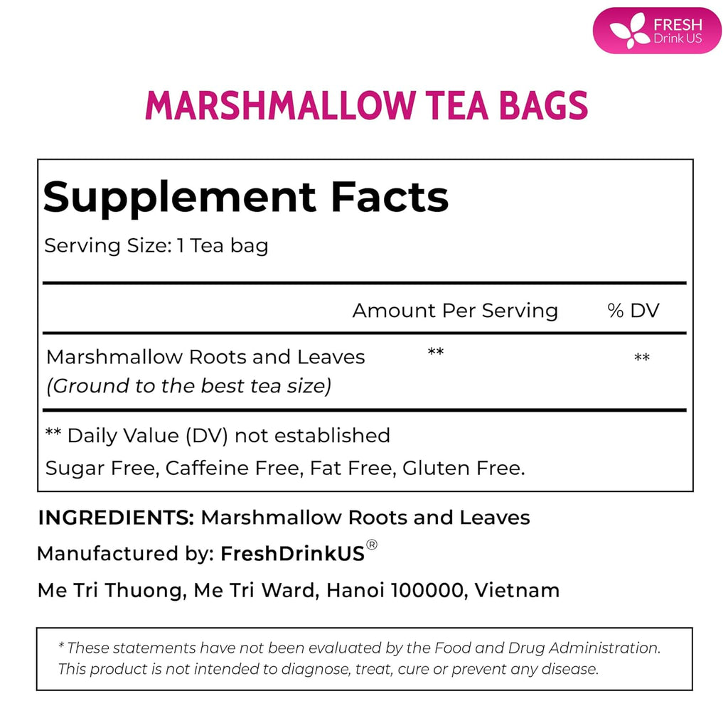 Premium Marshmallow Root and Leaf Tea Bags, 100% Natural & Pure. | Tea | Wiccan Center