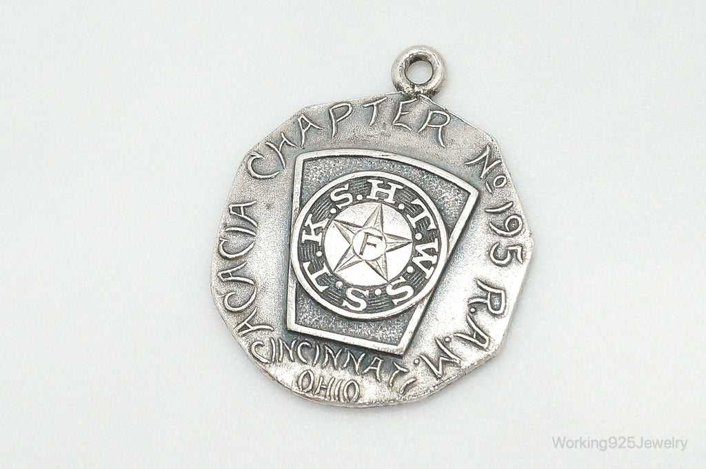 Vintage Acacia Chapter 195 Cincinnati Ohio Sterling Silver Medallion Pendant | Jewelry > Necklaces > Pendants | Wiccan Center