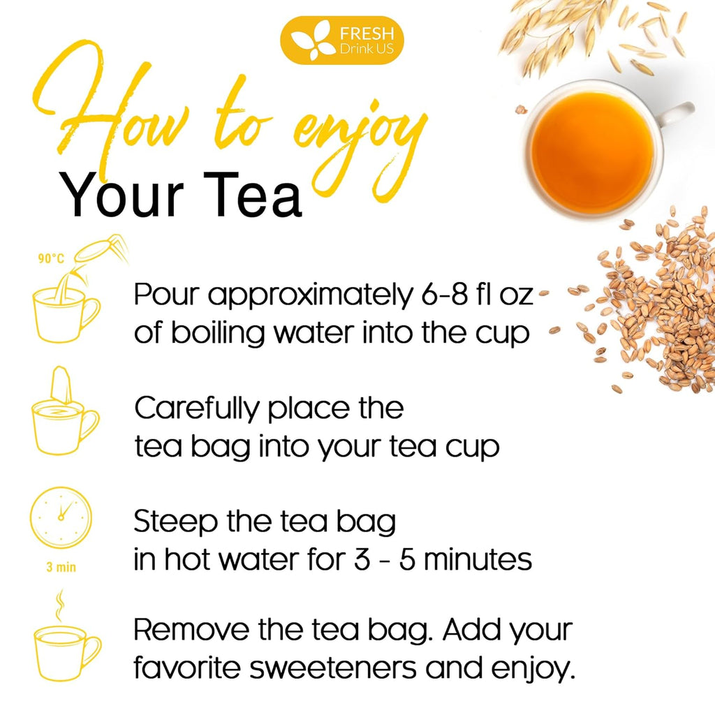 Premium Barley Tea Bags, 100% Natural & Pure from Barley. Loose Barey Herbal Tea. No Sugar, No Caffeine, No Gluten, Vegan. | Tea | Wiccan Center