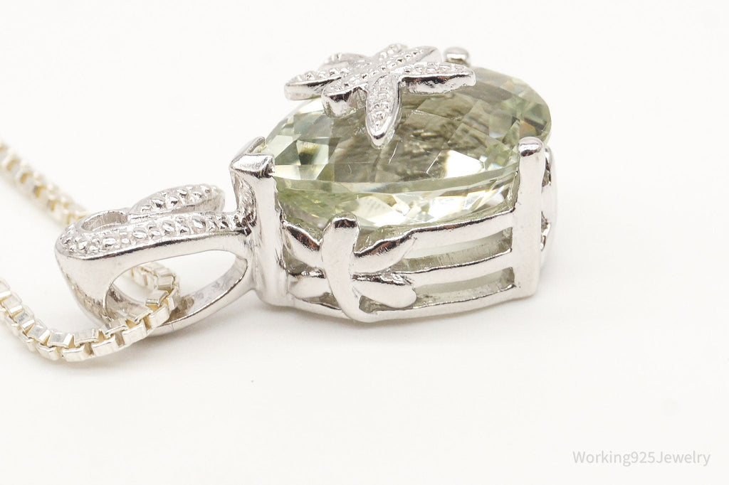 Vintage Prasiolite Dragonflies Sterling Silver Necklace | Jewelry > Necklaces > Pendants | Wiccan Center