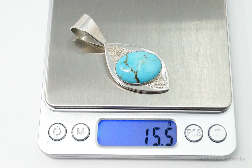 Vintage Desert Rose Trading Co Large Turquoise Sterling Silver Pendant | Jewelry > Necklaces > Pendants | Wiccan Center