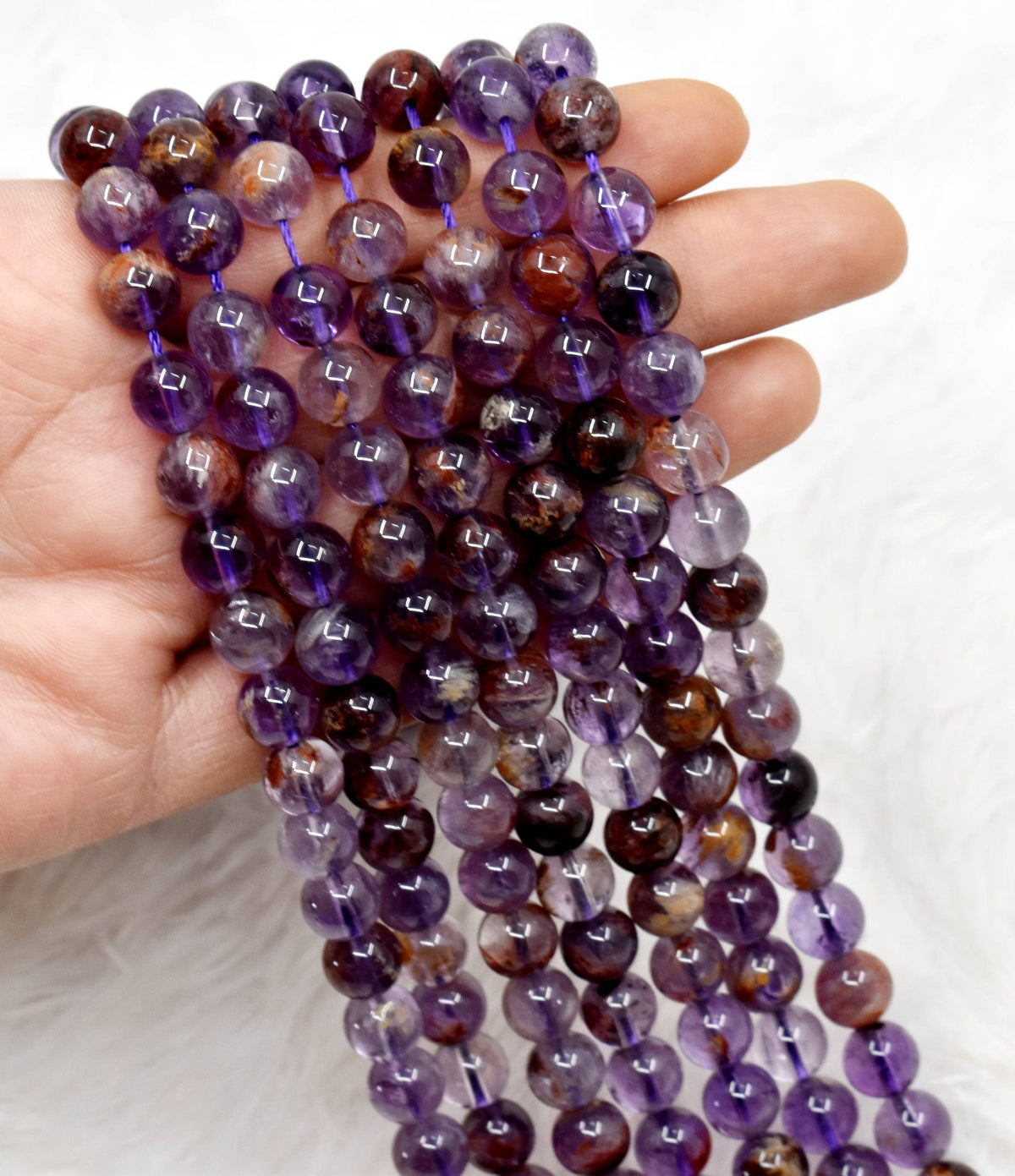 Ametrine Beads, Natural Crystal Round Beads 6mm to 10mm | Beads | Wiccan Center