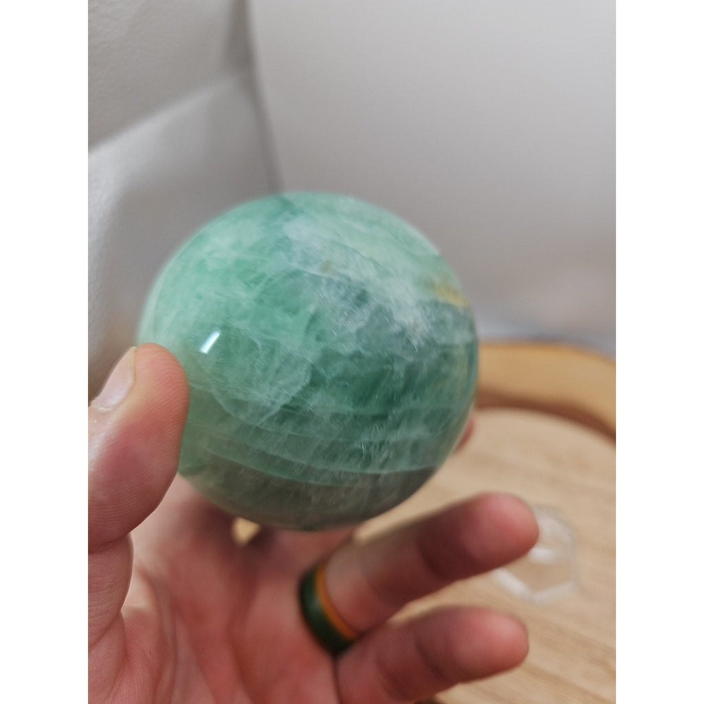 1.43lb Natural Rainbow Fluorite Quartz Crystal Sphere Ball Polished | Crystal Spheres & Eggs | Wiccan Center