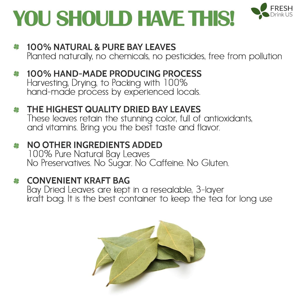 Premium Dried Bay Leaves, Tea Bags, Powder, Bay Leaves Spice, Whole Nice Leaves, Wildcrafted, Fresh Harvested, Bay Leaves For Cooking, Sugar-Free, Gluten Free, Caffeine Free, Vegan | Tea | Wiccan Center