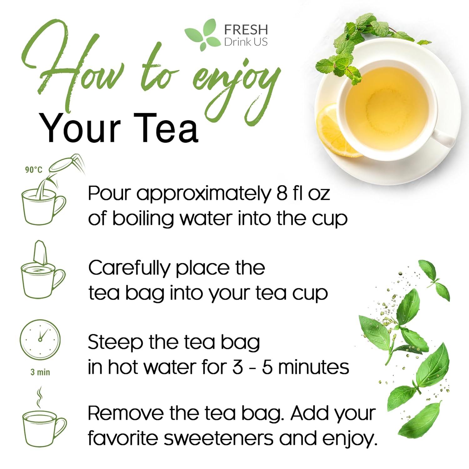 Premium Lemon Balm Leaf Tea Bags, 100% Natural & Pure from Lemon Balm Leaves. Loose Leaf Lemon Balm Herbal Tea. Lemon Balm Leaf Tea. No Sugar, No Caffeine, No Gluten, Vegan. | Tea | Wiccan Center