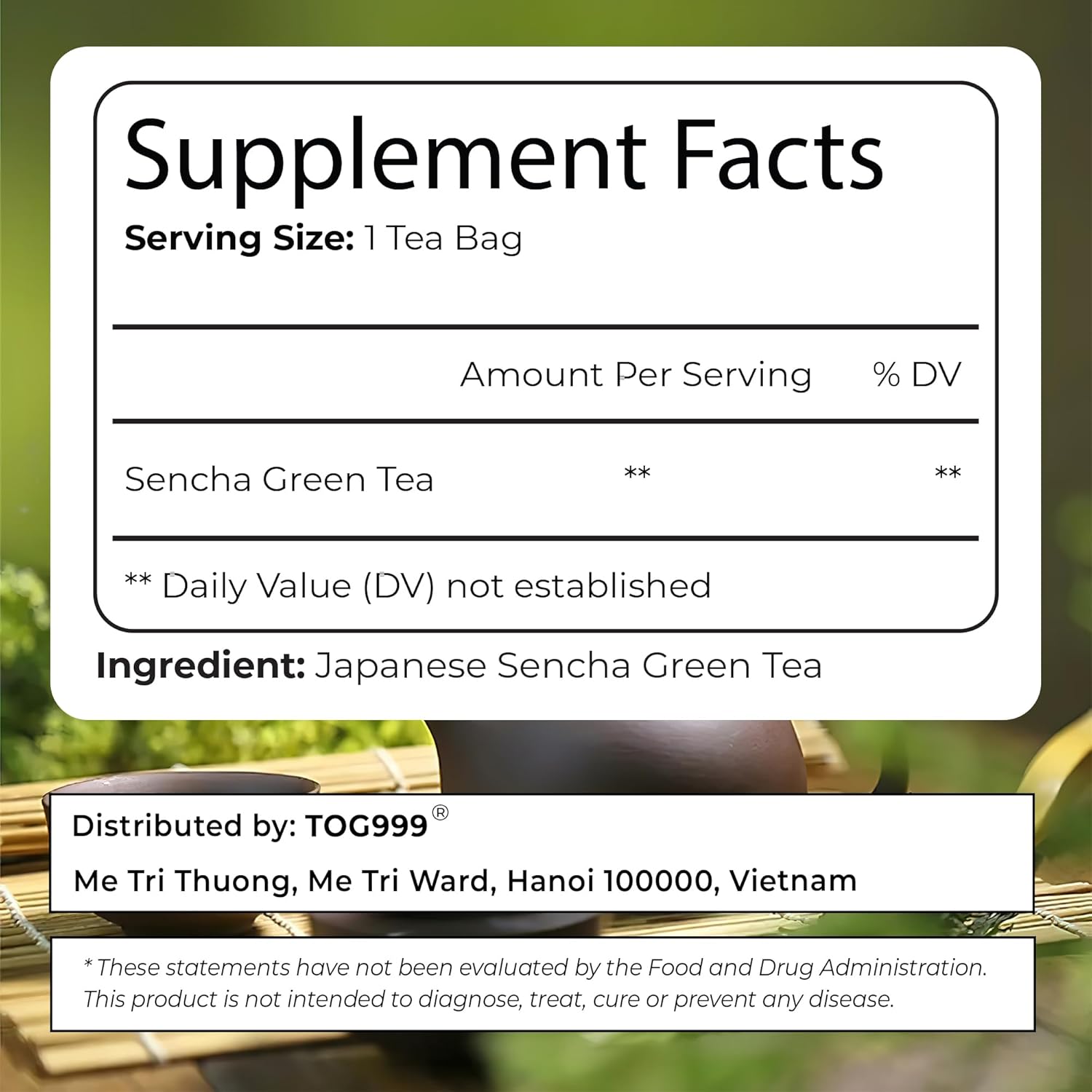 Premium Sencha Green Tea Bags, 100% Natural & Pure from Sencha Green Tea Leaves | Tea | Wiccan Center