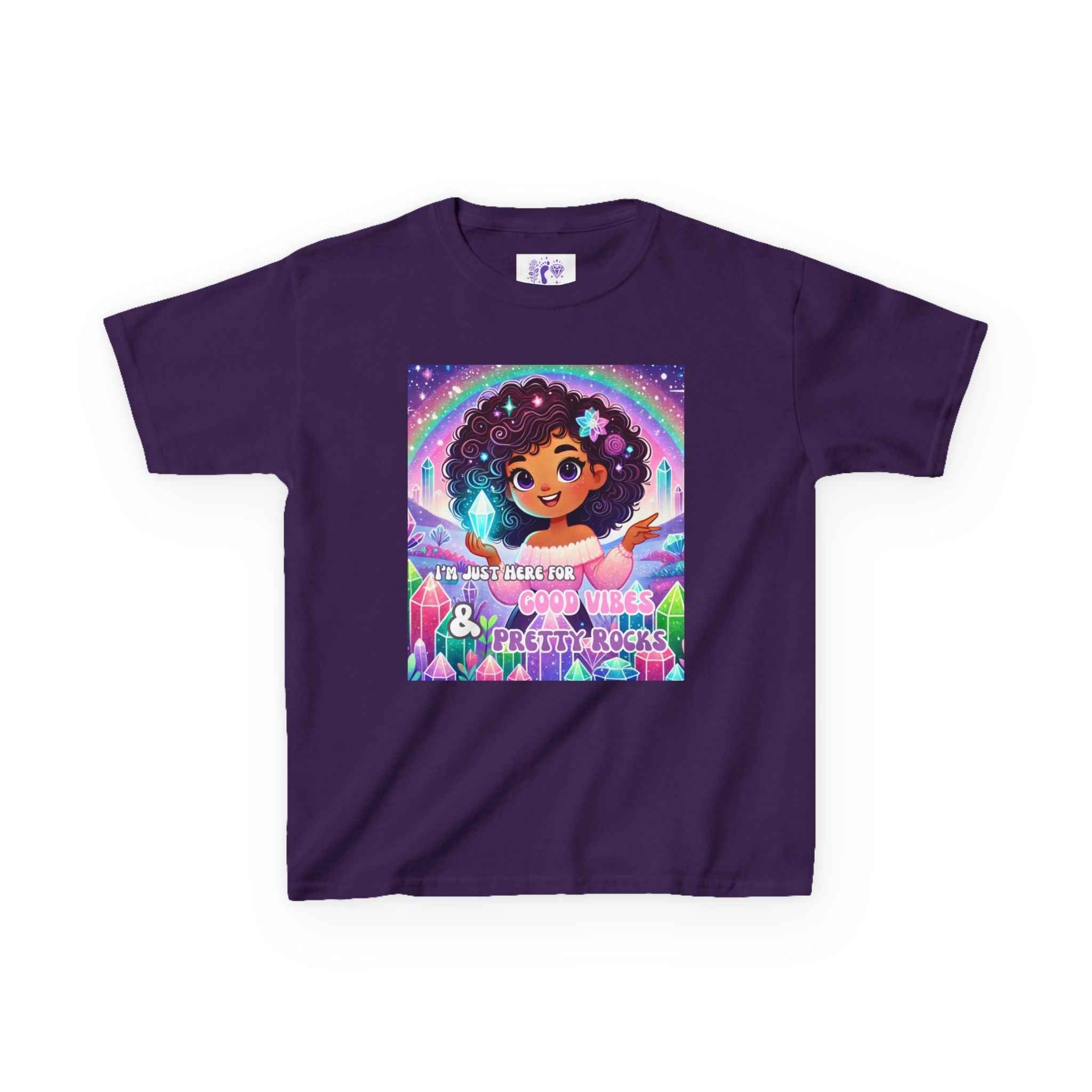 Kids TShirt 'I'm Just Here for Good Vibes and Pretty Rocks' | Kids clothes | Wiccan Center