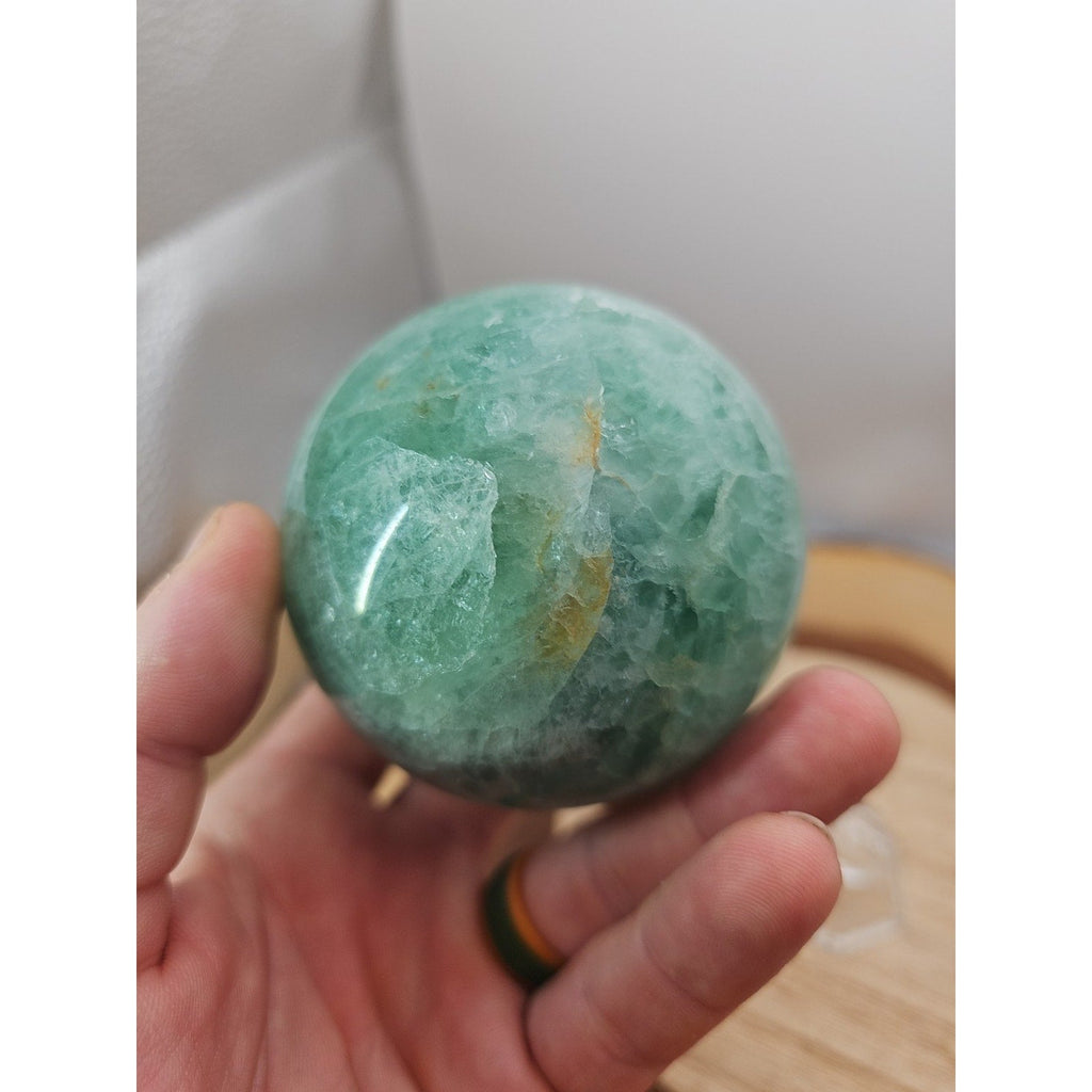 1.43lb Natural Rainbow Fluorite Quartz Crystal Sphere Ball Polished | Crystal Spheres & Eggs | Wiccan Center