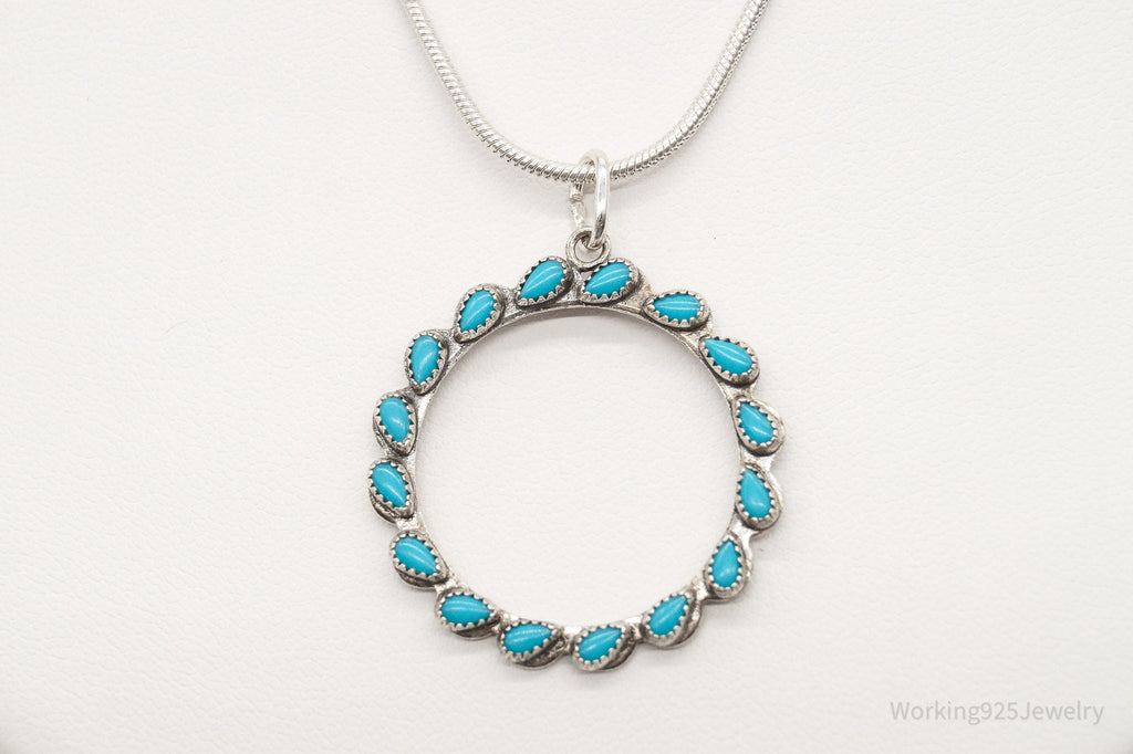 Vintage Native American Turquoise Sterling Silver Necklace | Jewelry > Necklaces > Pendants | Wiccan Center