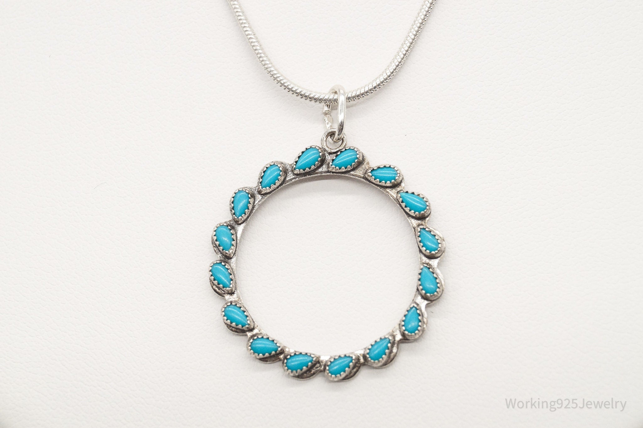 Vintage Native American Turquoise Sterling Silver Necklace | Jewelry > Necklaces > Pendants | Wiccan Center