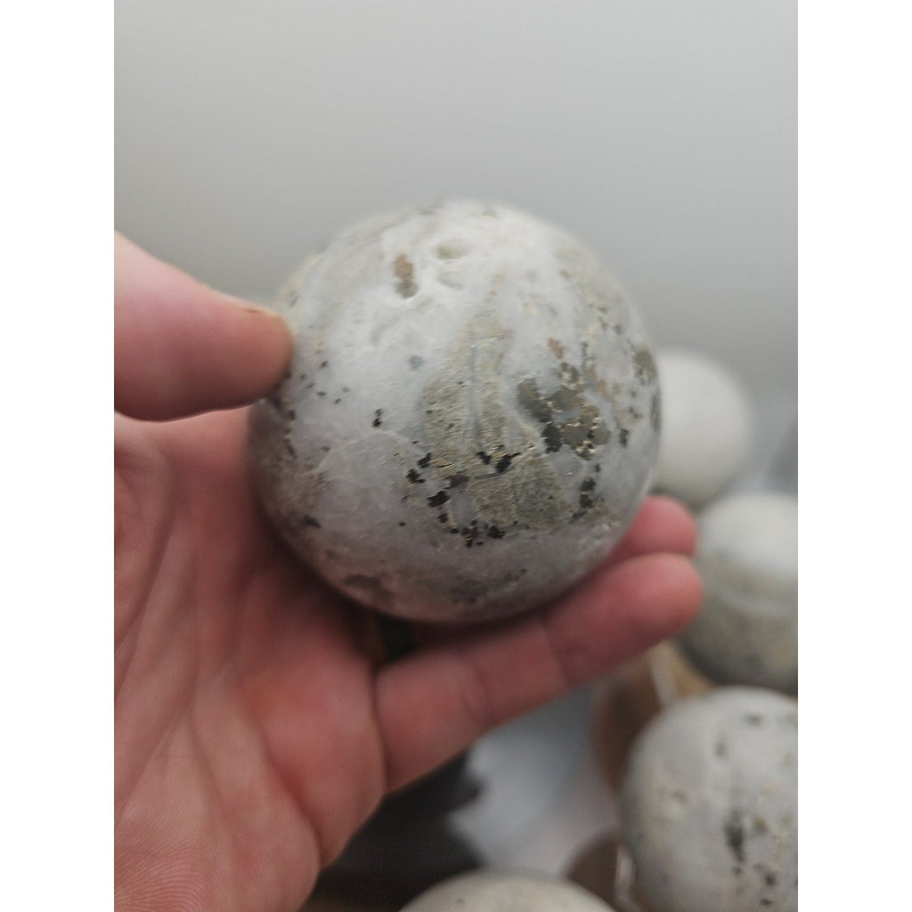 1 Each Natural Golden Pyrite & Jasper Crystal Sphere Ball Polished 55mm + | Crystal Spheres & Eggs | Wiccan Center
