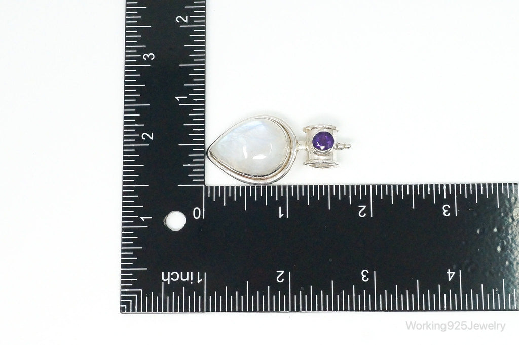Large Vintage Supreme Jewelers Amethyst Moonstone Sterling Silver Pendant | Jewelry > Necklaces > Pendants | Wiccan Center