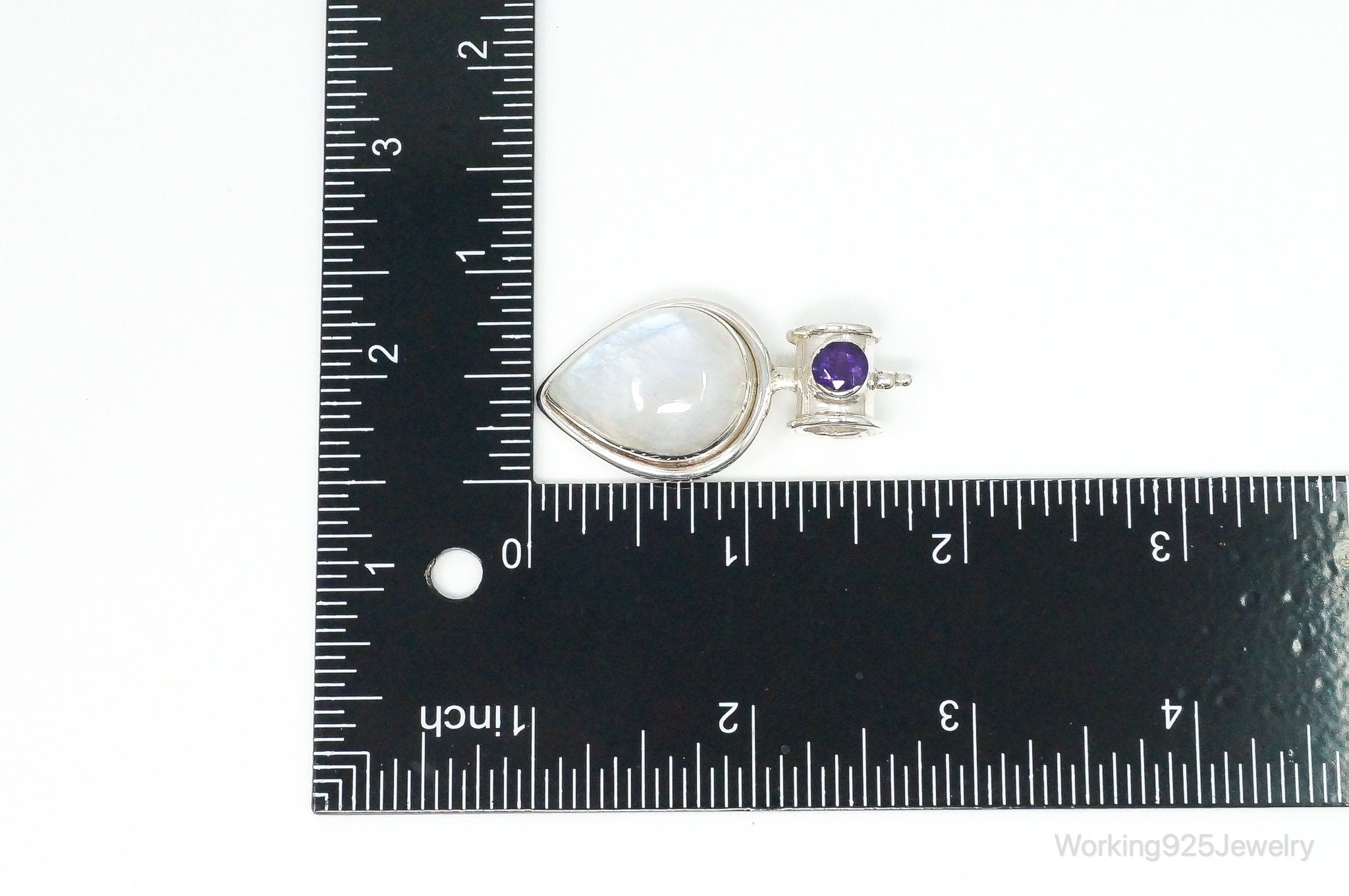 Large Vintage Supreme Jewelers Amethyst Moonstone Sterling Silver Pendant | Jewelry > Necklaces > Pendants | Wiccan Center